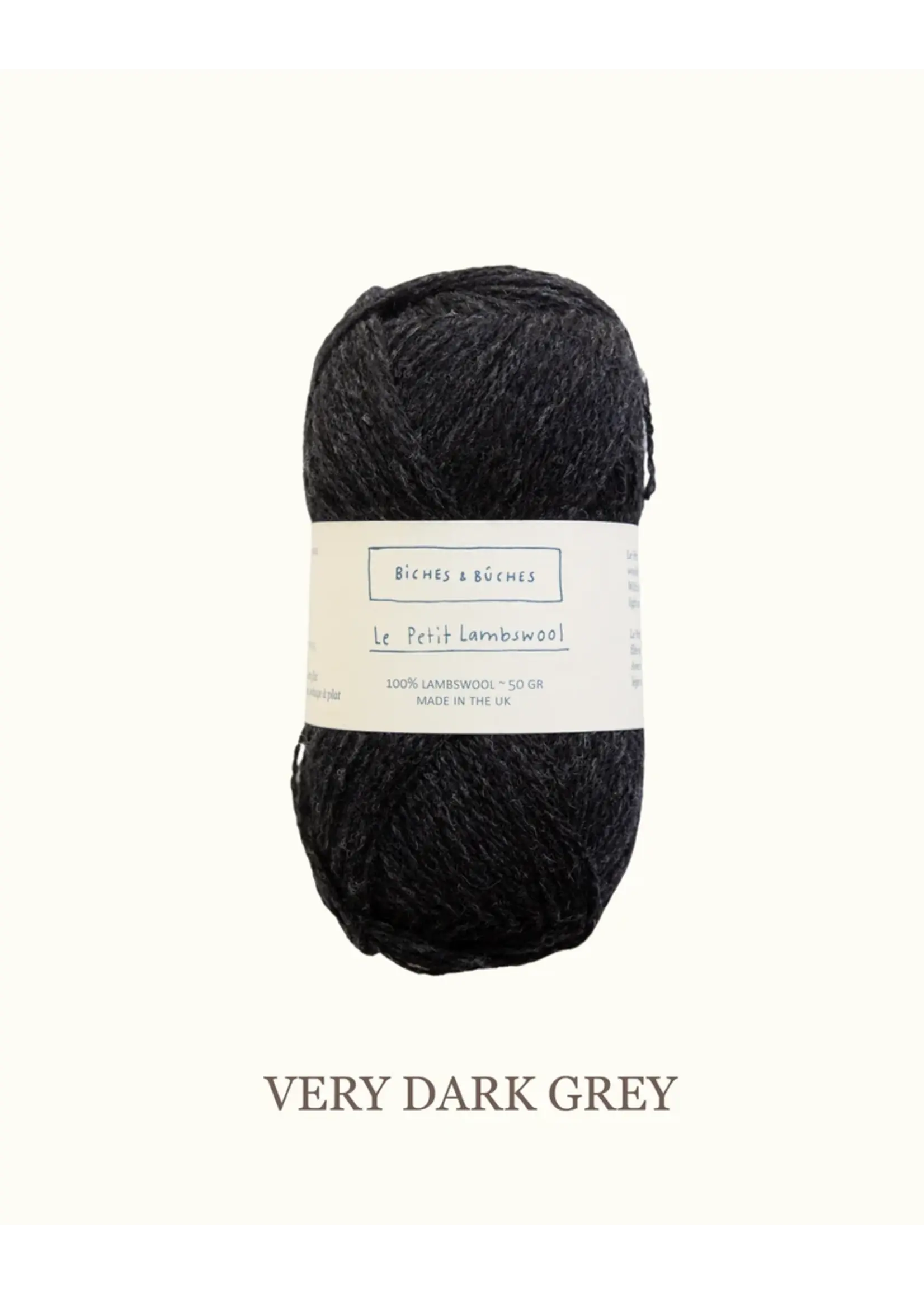 Biches et Bûches Le Petit Lambswool 50 gr Very Dark  Grey