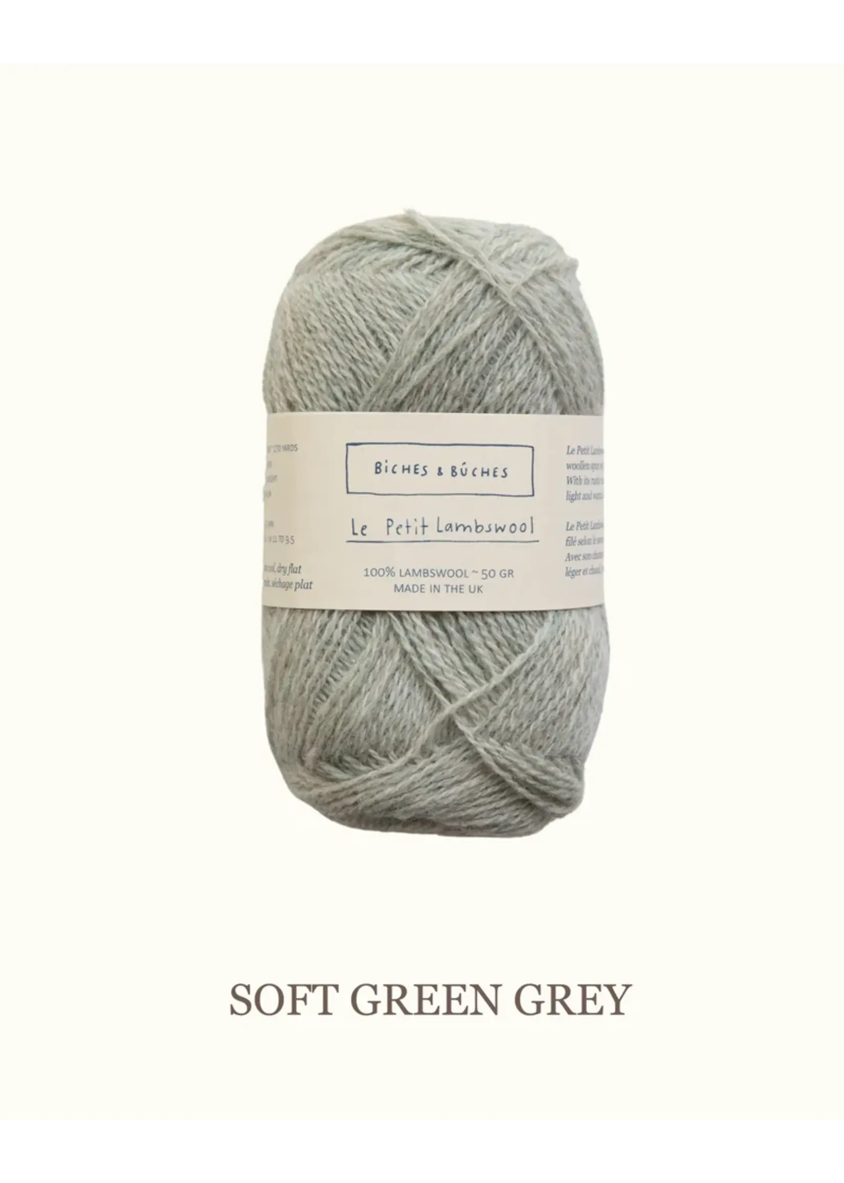 Biches et Bûches Le Petit Lambswool 50 gr Soft Green Grey