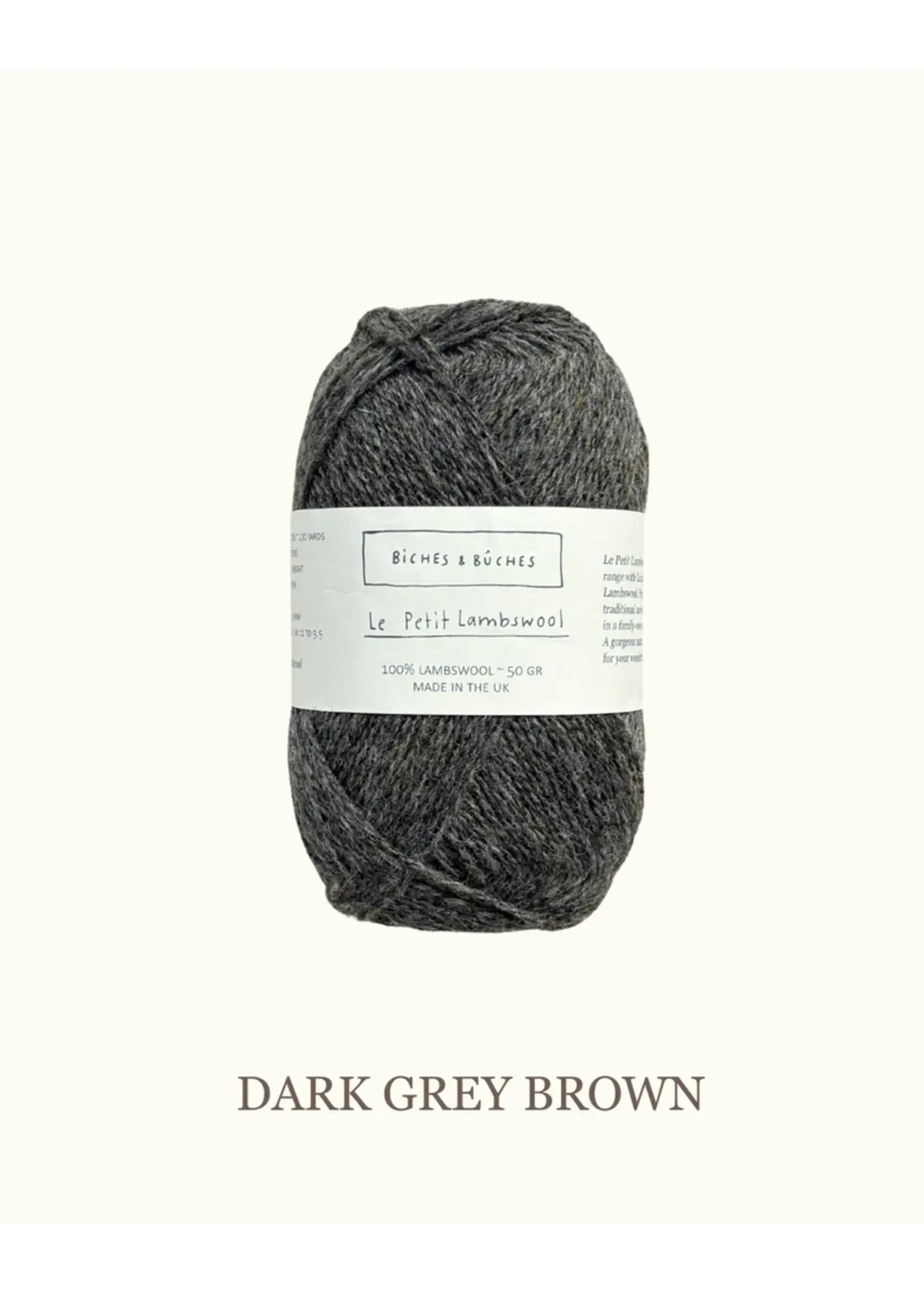 Biches et Bûches Le Petit Lambswool 50 gr  Dark Grey  Brown