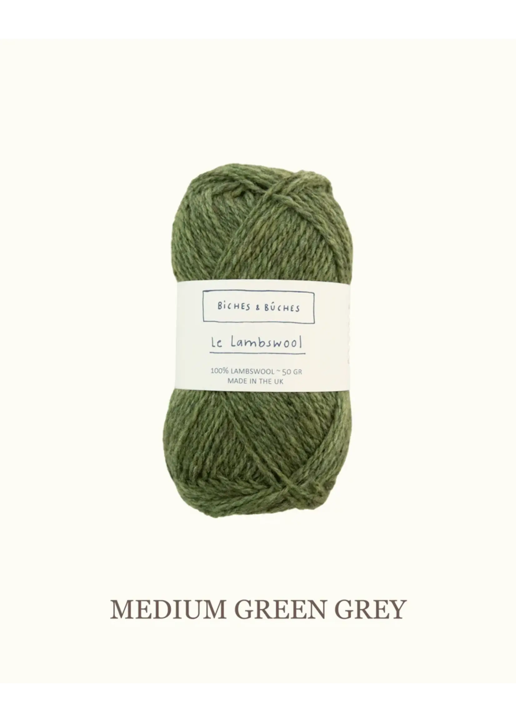 Biches et Bûches Le Lambswool 100 gr Medium Green Grey