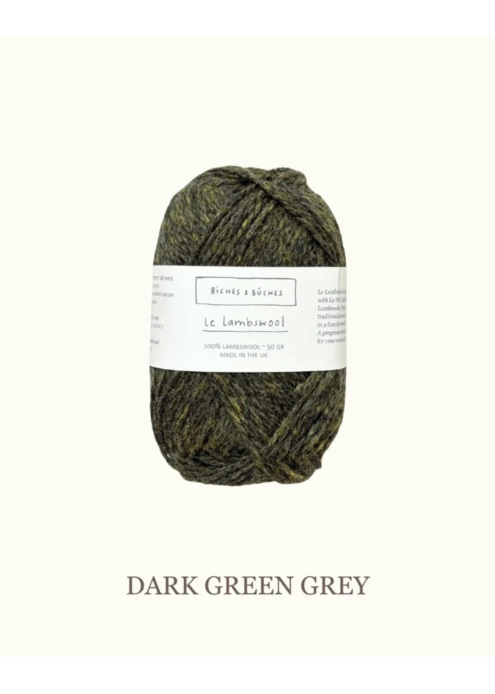 Biches et Bûches Le Lambswool 100 gr Dark Green Grey