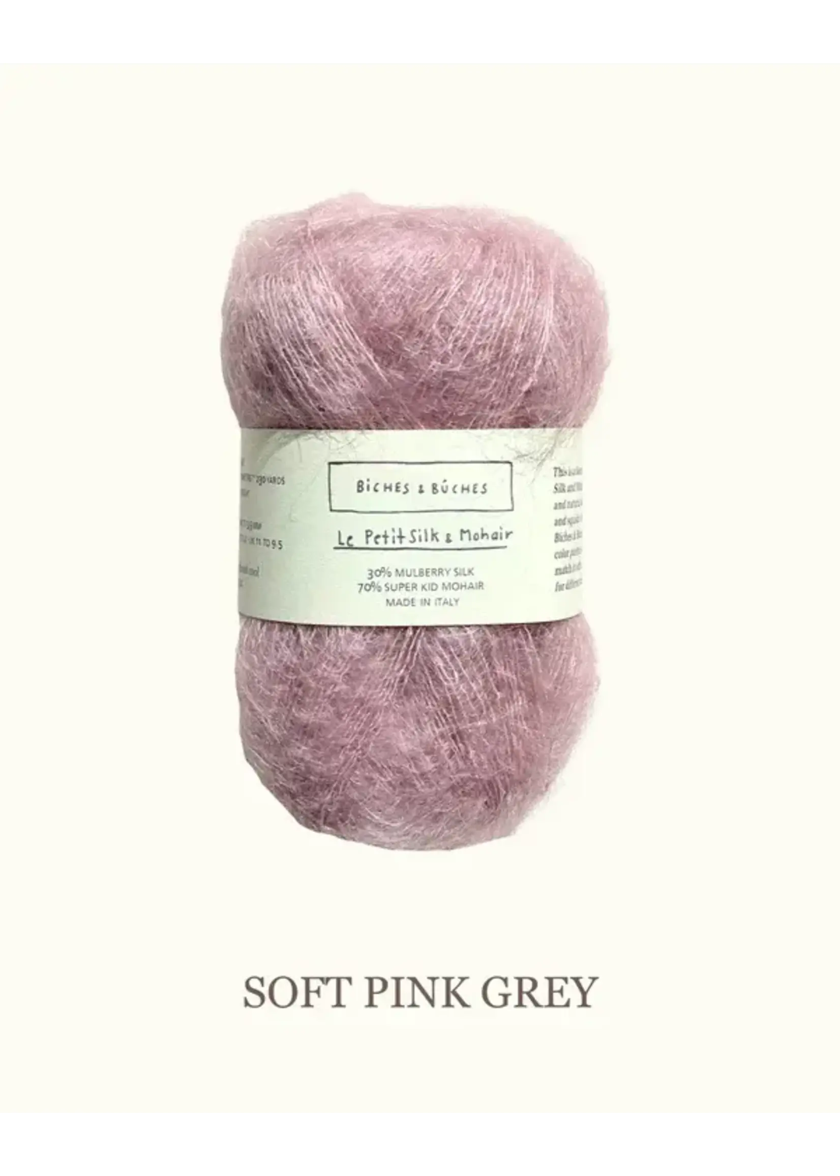 Biches et Bûches Le Petit Silk & Mohair   Soft  Pink Grey
