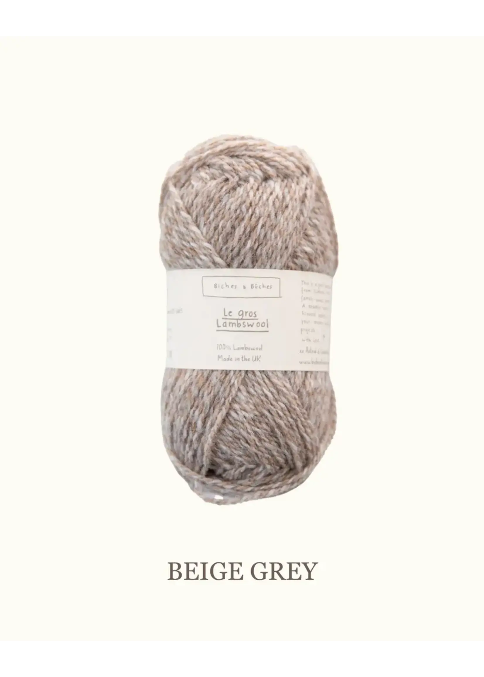 Biches et Bûches Le Gros Lambswool 100 gr Beige Grey Undyed   PROMO