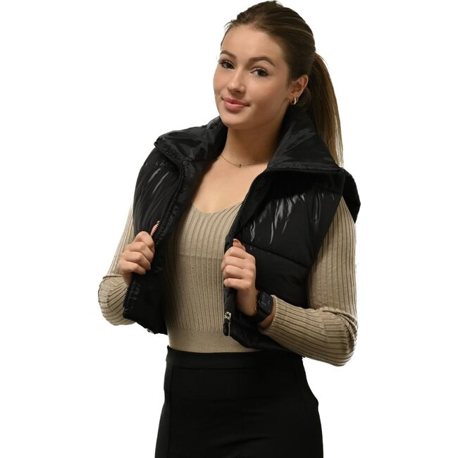 BODYWARMER BLACK CROP