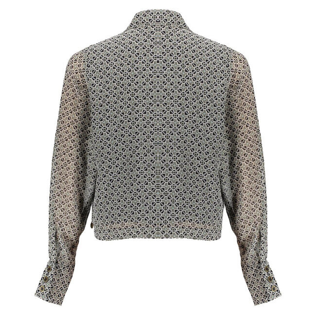 Frankie & Liberty FRANKIE & LIBERTY FL23731 KIMMY BLOUSE OFF BLACK MULTI COLOR