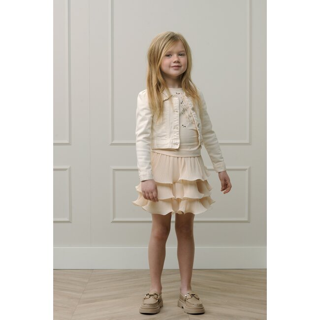 Le Chic LE CHIC C312-5730-008 TESRA PLISEE SKIRT IVORY