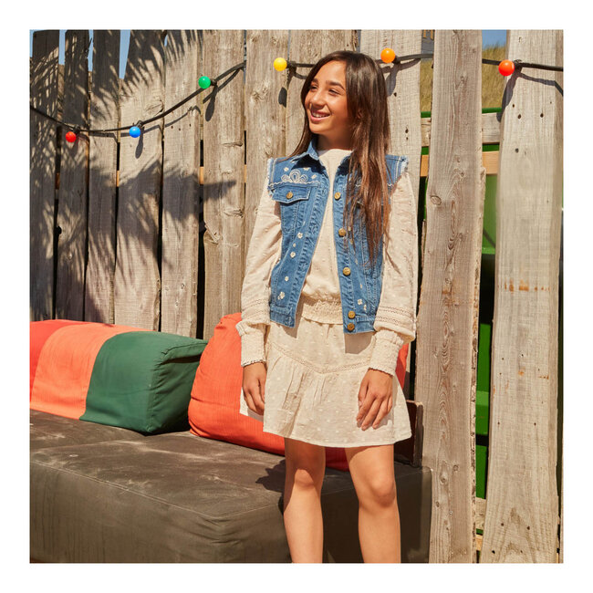 Indian Blue Jeans INDIAN BLUE JEANS IBGS24-5130-910 LACE SMOCK LONGSLEEVE