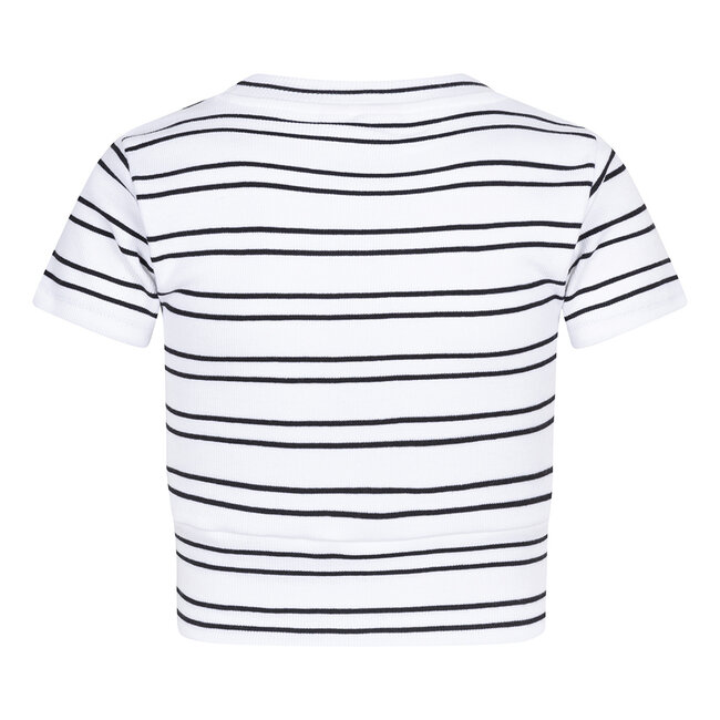 Indian Blue Jeans INDIAN BLUE JEANS IBGS24-3168-900  CROPPED STRIPE T-SHIRT WHITE