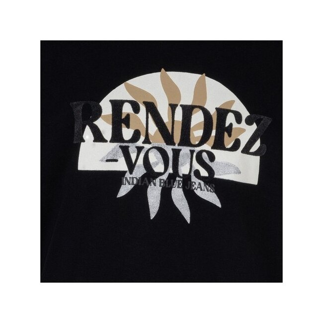 Indian Blue Jeans INDIAN BLUE JEANS 970058 IBGW24-3103-1999 T-SHIRT RENDEZ VOUS BLACK