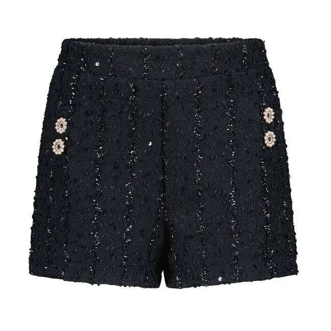 Le Chic LE CHIC C408-5615-190 DONSER GLITTER KNIT SHORTS BLUE NAVY