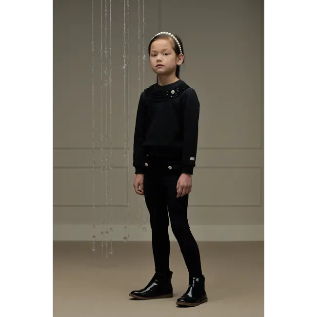 Le Chic LE CHIC C408-5304-190 OCOLLY FANCY RUFFLES SWEATER BLUE NAVY