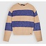 Nobell NOBELL Q408-3308-109 KESSY KNITTED CREOPPED SWEATER ESIGN BLUE