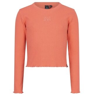 Indian Blue Jeans INDIAN BLUE JEANS 970043 IBGW24-3000 LONGSLEEVE CROPPED RIB BRIGHT SALMON