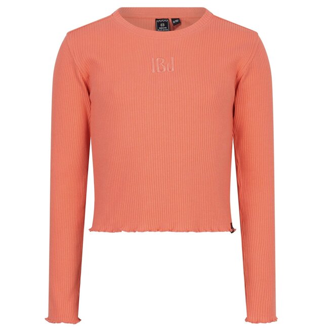 Indian Blue Jeans INDIAN BLUE JEANS 970043 IBGW24-3000 LONGSLEEVE CROPPED RIB BRIGHT SALMON