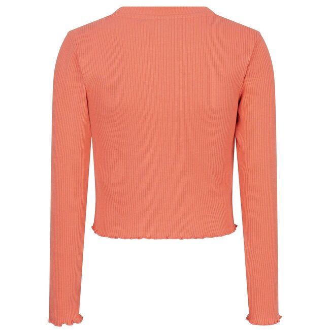 Indian Blue Jeans INDIAN BLUE JEANS 970043 IBGW24-3000 LONGSLEEVE CROPPED RIB BRIGHT SALMON