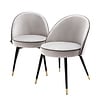 Eetkamerstoelen Cooper - Set van 2 - Roche Light Grey Velvet