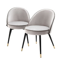 Eetkamerstoelen Cooper - Set van 2 - Roche Light Grey Velvet