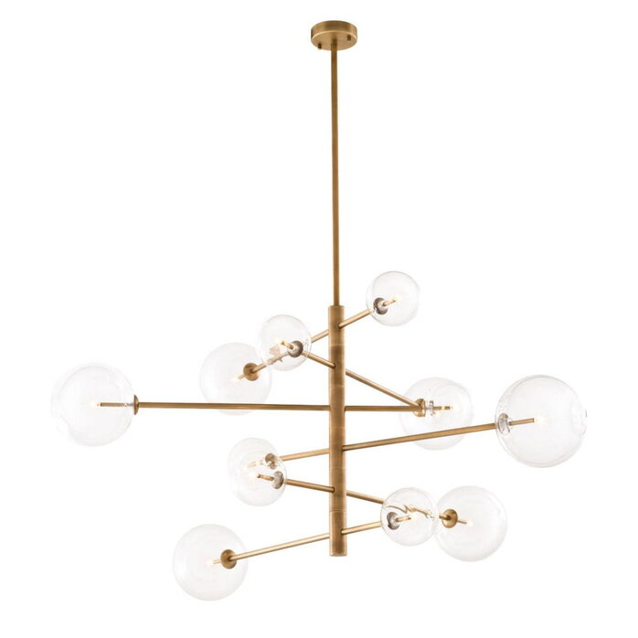Eichholtz Argento L Chandelier – Ø130 cm – Brass & Clear Glass – Adjustable