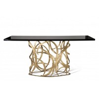 Elliptical Miro Console Table French Brass