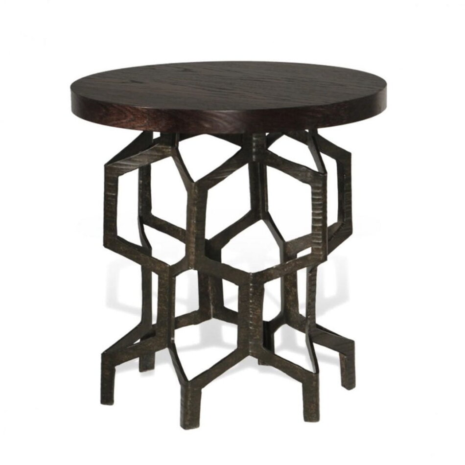 Porta Romana Honeycomb Side Table Bronzed