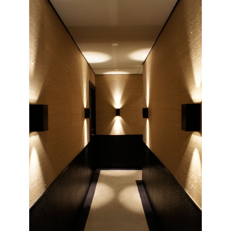 Maretti Lighting Inlet Wall Up/Down - Black, inside gold