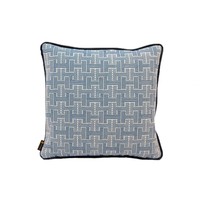 Panama Blue single - Blue Leather Piping - 45CMx45CM