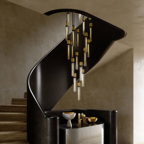 Buster and Punch Led Heavy Metal Chandelier Cascade Buster and Punch Led Heavy Metal Chandelier Cascade