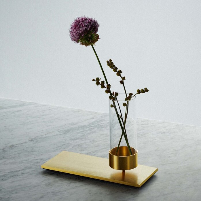 Buster and Punch Machined Vase Brass