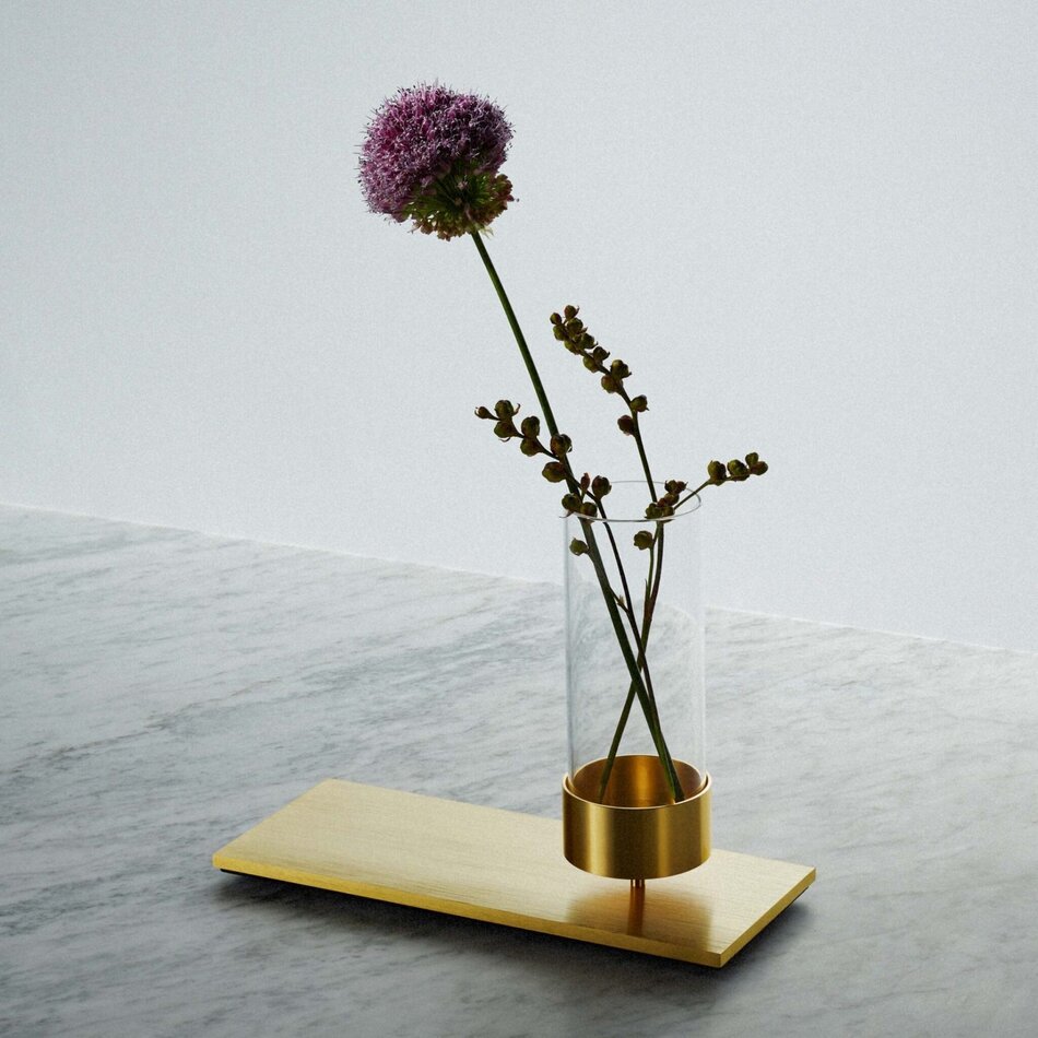 Buster and Punch Machined Vase Brass