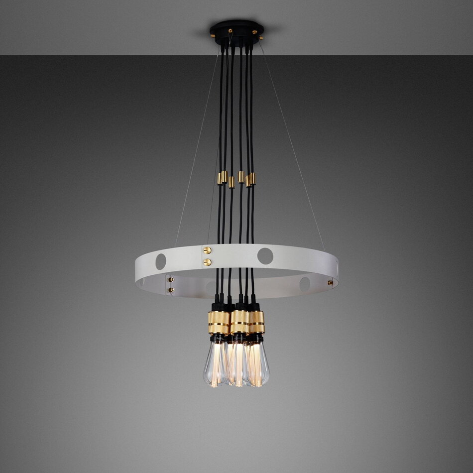Buster and Punch Hero Light Stone Chandelier Brass
