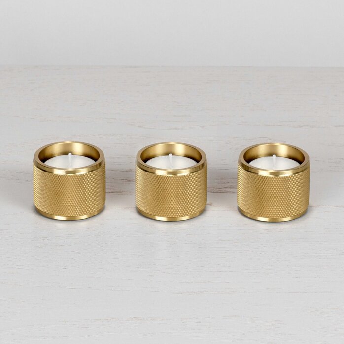 Buster and Punch Tealight Candle Holder Brass Set of 3