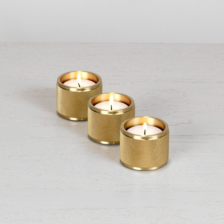 Buster and Punch Tealight Candle Holder Brass Set of 3