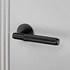 Door handle in Black with Cross Pattern - Sprung