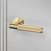 Fixed Door Handle in Gold Brass with Cross Pattern - Single-Sided