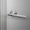 Fixed Door Handle in Steel with Linear Pattern - Single-Sided