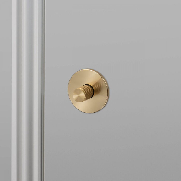 Buster and Punch Thumbturn Lock in Gold Brass with Linear Pattern