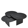 Coffee Table Naples honed black marble set of 3