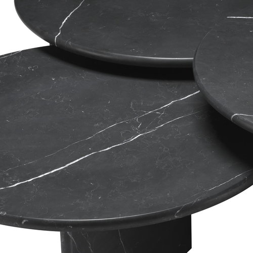 Eichholtz Coffee Table Naples honed black marble set of 3