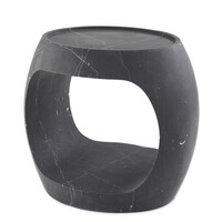 Side Table Clipper low honed black marble