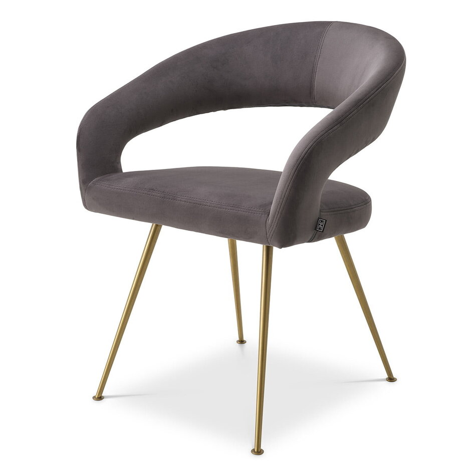 Eichholtz Dining Chair Bravo savona gray velvet