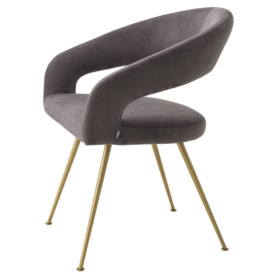 Eichholtz Dining Chair Bravo savona gray velvet