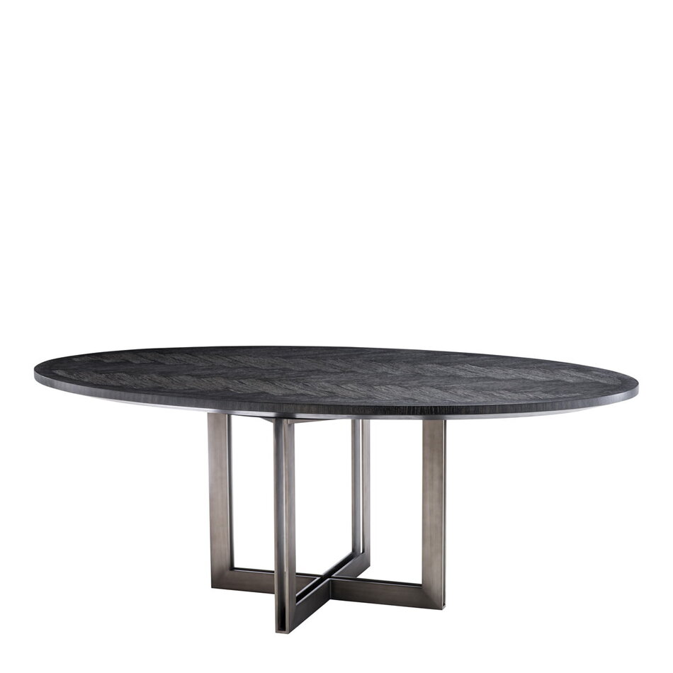 Eichholtz Dining Table Melchior oval charcoal oak veneer