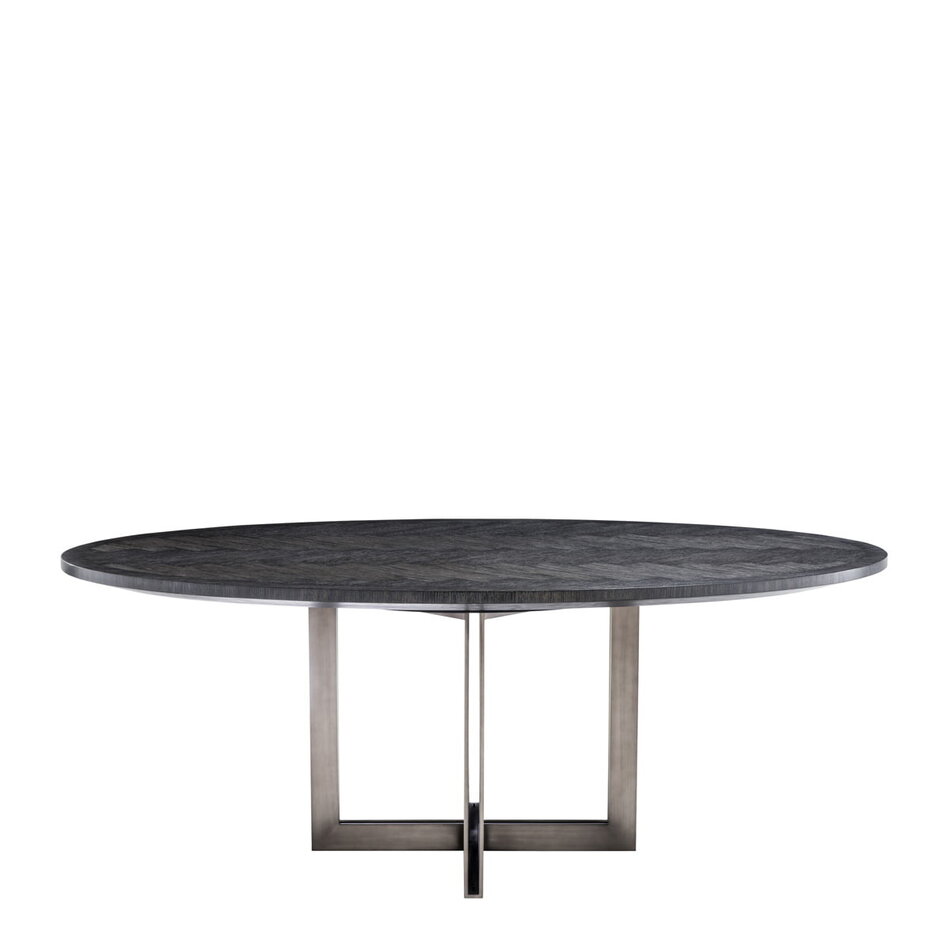 Eichholtz Dining Table Melchior oval charcoal oak veneer