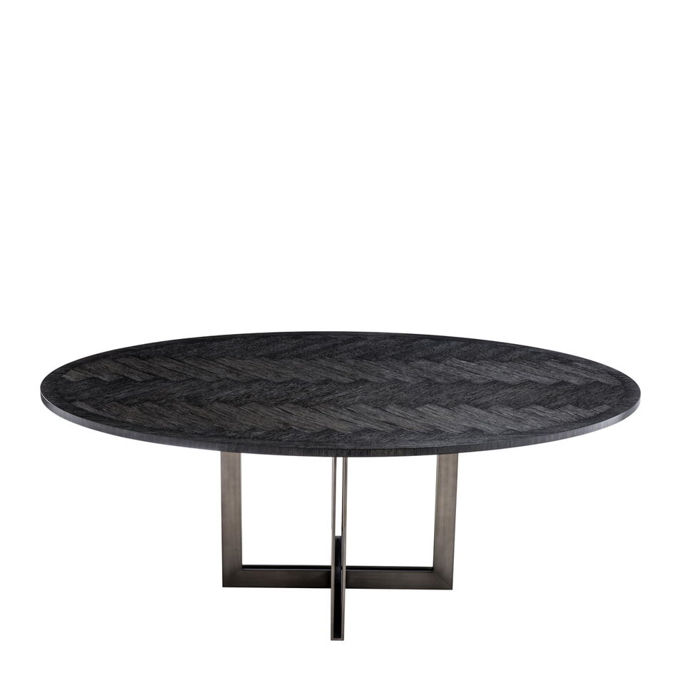 Eichholtz Dining Table Melchior oval charcoal oak veneer