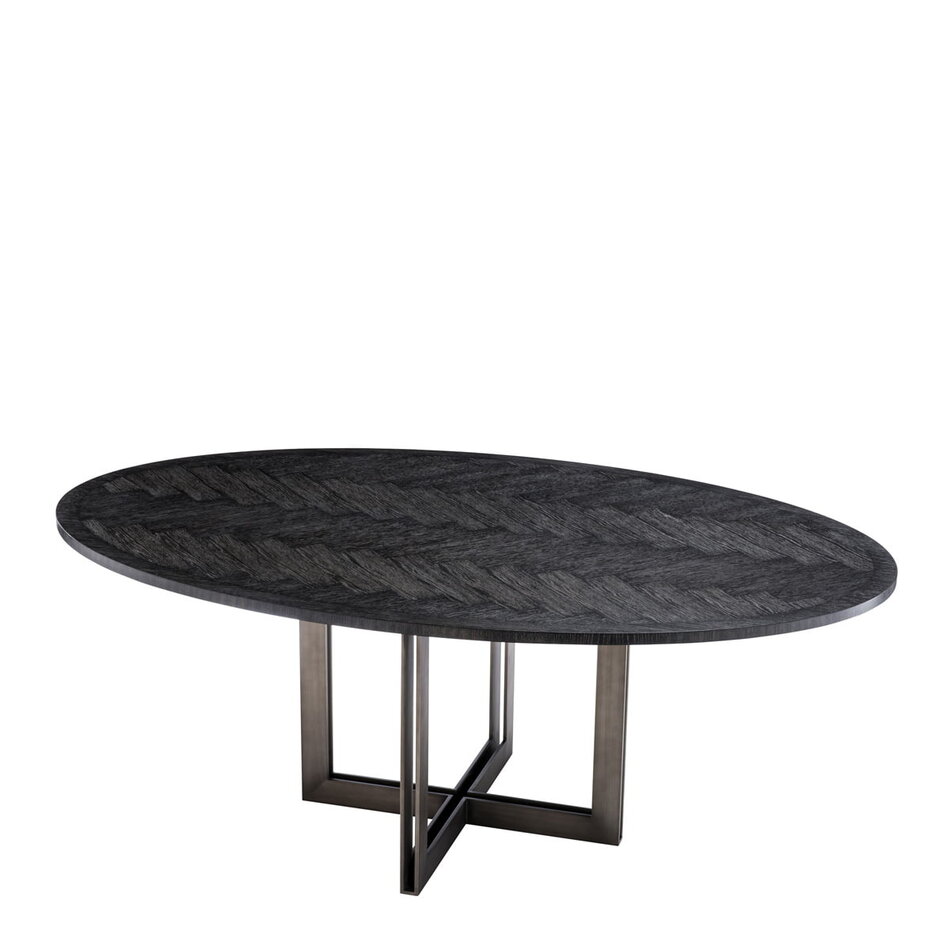 Eichholtz Dining Table Melchior oval charcoal oak veneer