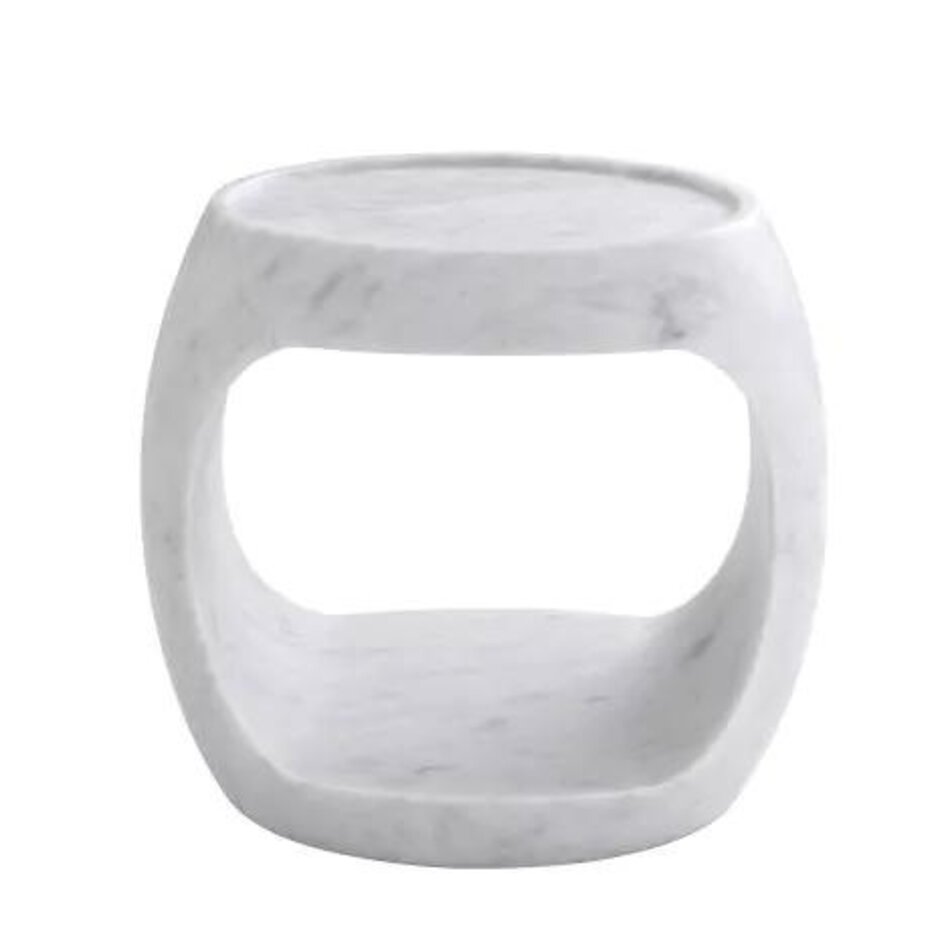 Eichholtz Side Table Clipper low honed white marble