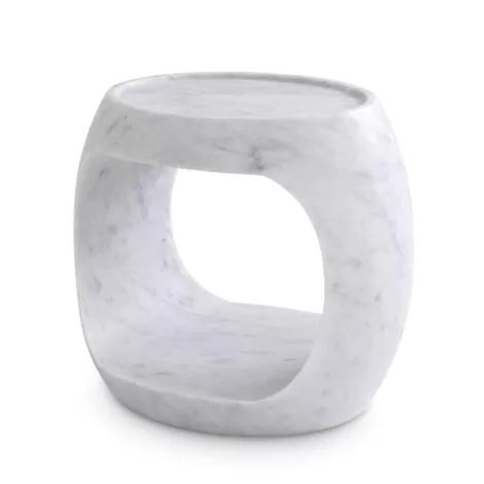 Eichholtz Side Table Clipper low honed white marble