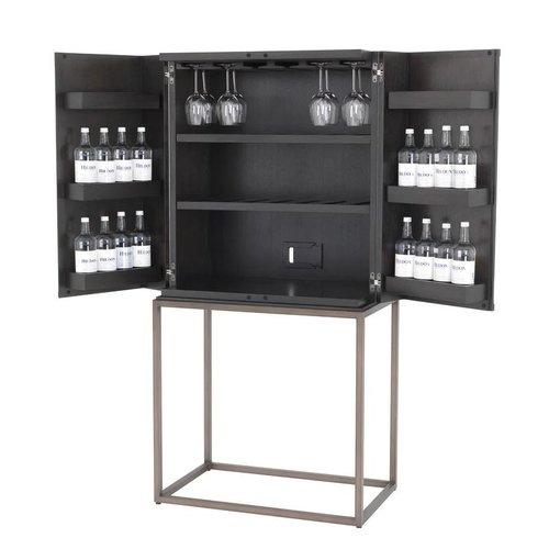 Eichholtz Wine Cabinet Highland Charcoal Brown Oak Veneer