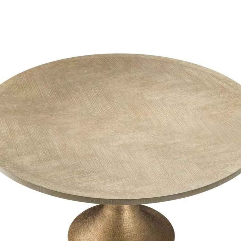 Eichholtz Dining Table Melchior round washed oak veneer