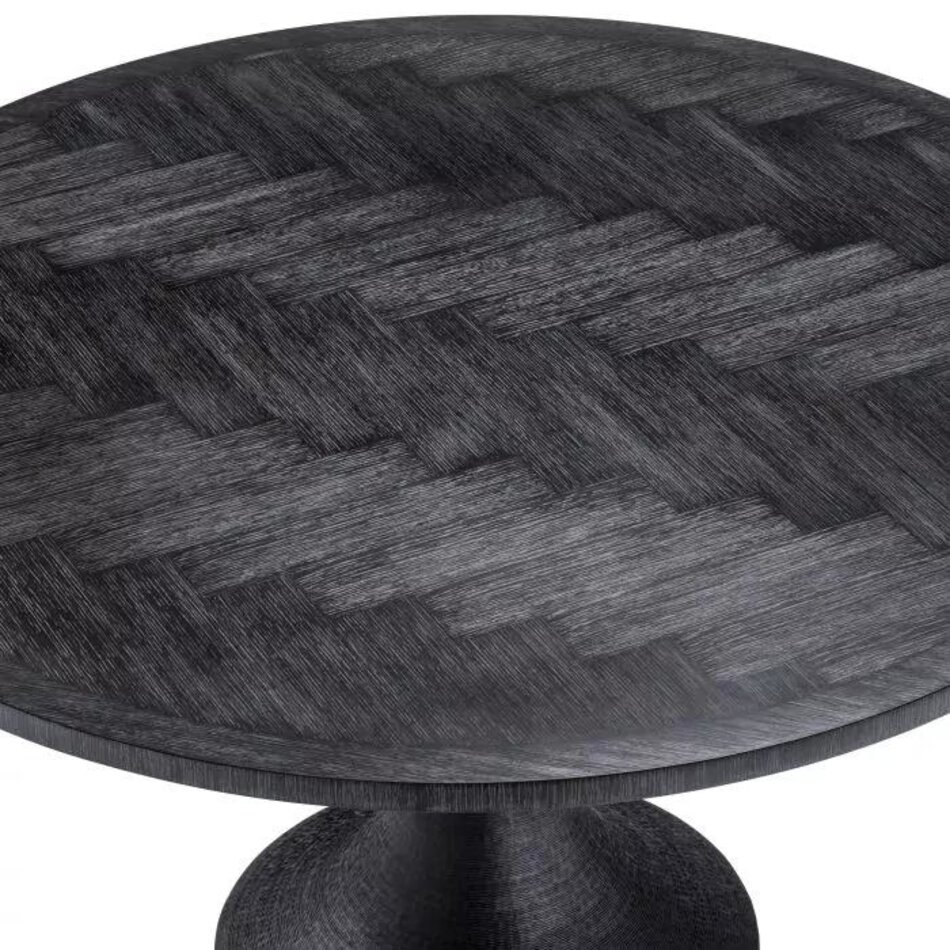 Eichholtz Dining Table Melchior round charcoal oak veneer